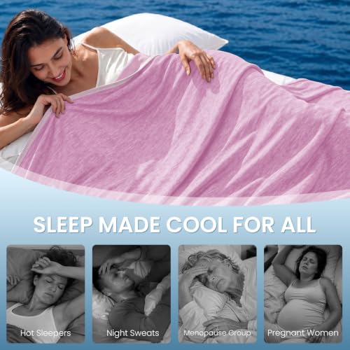 Image of TOPCEE Cooling Blanket(60 inchx90 inchTwin Size)for Night Sweats Absorbs Heat to Keep Adults, Children Cool on Warm Nights, Q-Max 0.5 Cooling blankets for Hot Sleepers, Ultra-Cool Lightweight Blanket for Bed