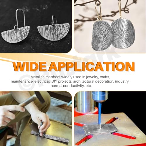Rustark Edelstahl Blechstreifen Edelstahlblech Metallstreifen Metallplatte zum DIY Reparatur (Silber, 0.02MM)