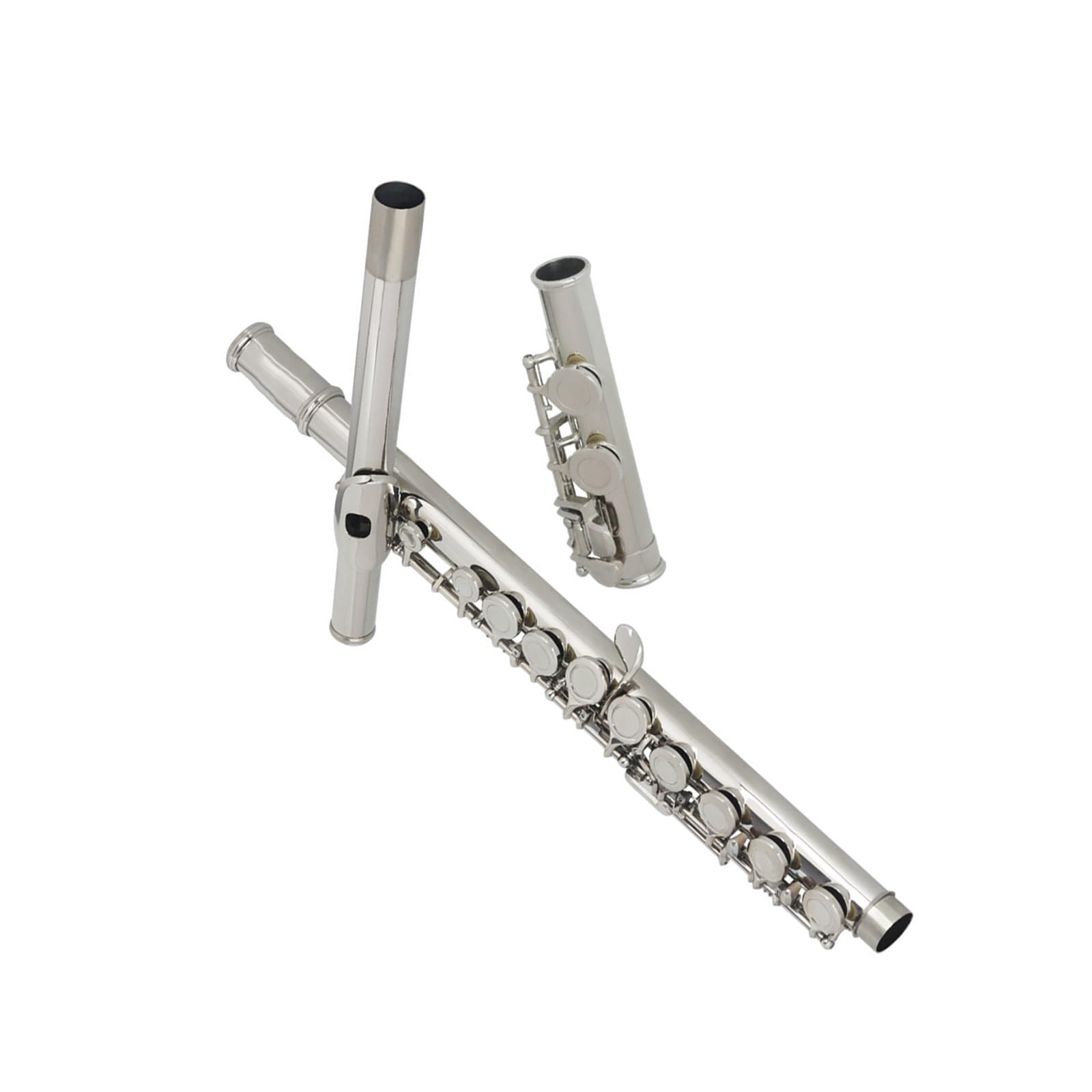 Strumento A Fiato Flauto Traverso In Argento A 16 Fori Con Chiave In Do E Custodia In Pelle Flauto Standard