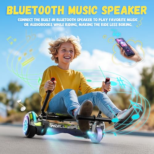 Image of SISIGAD Scooters for Kids Ages 7-12, with Built-in Bluetooth Speaker and 6.5 inch Colorful Lights Wheels, Safety Certified Self Balancing Scooter