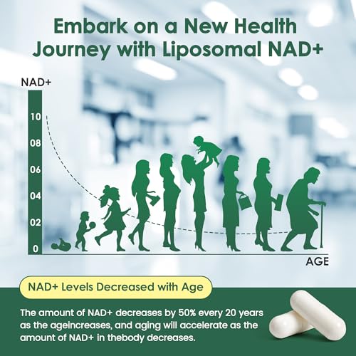 nad supplement liposomal nad supplement with resveratrol high absorption nad booster for men and women cellular energy and vitality 120 capsules anti-aging support