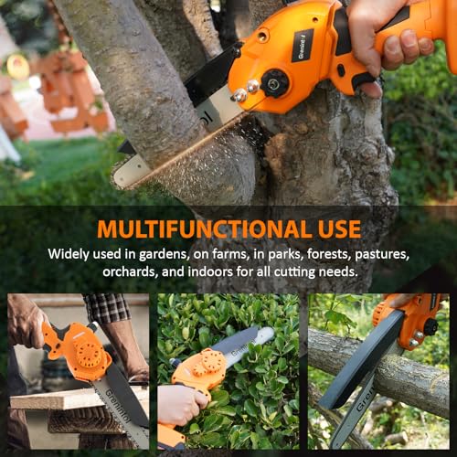 Mini Kettensäge mit Akku, 8 Zoll Elektro Kettensäge mit 1000W Bürstenloser Motor und 6000mAh Akkus,...