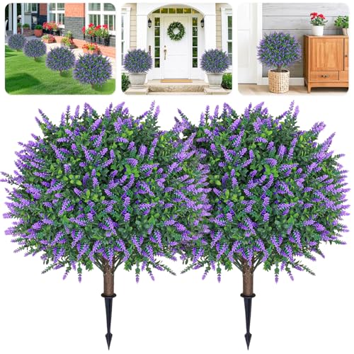 Artificial Boxwood Topiary Ball with Lavender 25.5