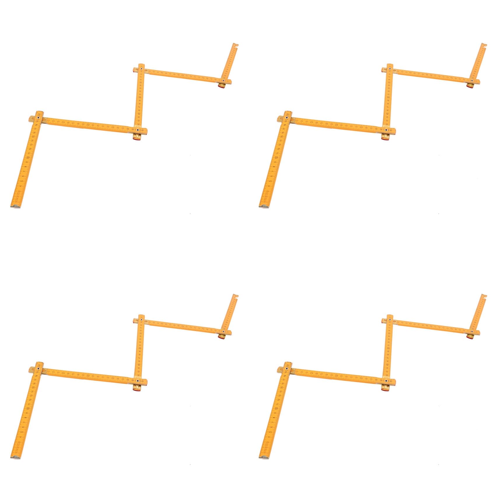 Jnchdghwa Yellow 4X Portable Carpenter Wooden Folding Ruler 100Cm/39Inch