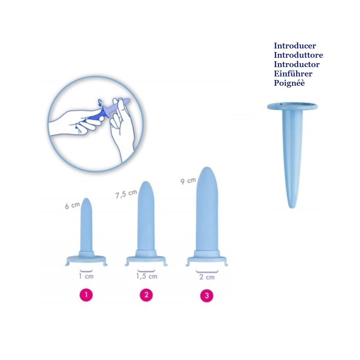 Med Italia Service - Dilatadores para mujeres - kit de 6 unidades (DILATADORES RÍGIDOS (6pcs))