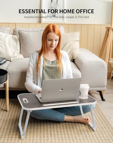 Image of ZEAPTAC Foldable Lap Desk, Bed Desk, Bed Table & Laptop Stand w /Cup Holder