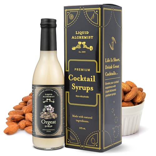 Image of Liquid Alchemist Orgeat Syrup for Cocktails - Real Ingredients Make Our Almond Syrup the Perfect Mai Tai Mix - Non-GMO, Gluten Free & Vegan (12.7 oz)