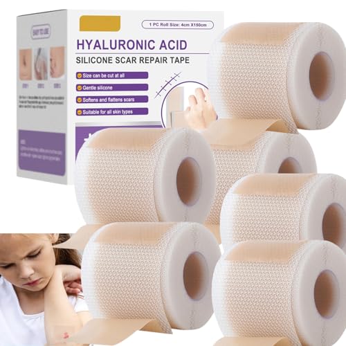 Rollo hidrocoloide de 4 cm x 150 cm, vendaje y vendaje hidrocoloide médico, de silicona para reducir cicatrices, vendaje impermeable y transpirable para el cuidado de heridas, ampollas y acné (6