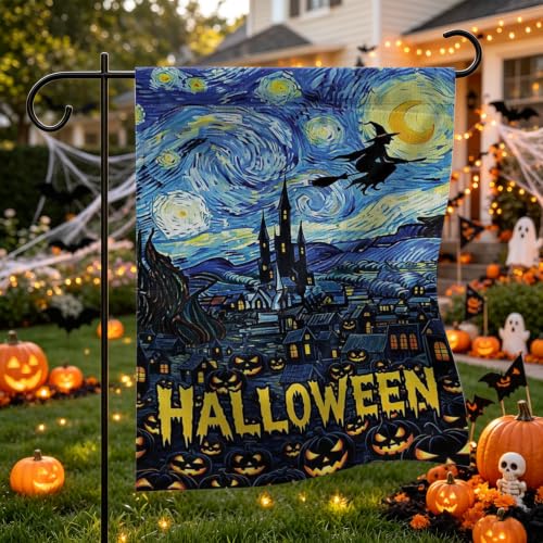 Witch Pumpkin Haunted House Halloween Garden Flag 12×18 Inch Outdoor Flag - image 2