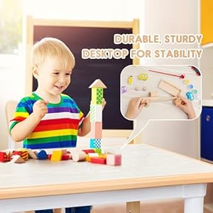 Kids Table and Chair Set Height Adjustable Toddler Table and 6 Chairs Set for Ages 2 12 Graffiti Desktop Non Slip Legs Arts Crafts Table Children Activity Table for Daycare Classroom