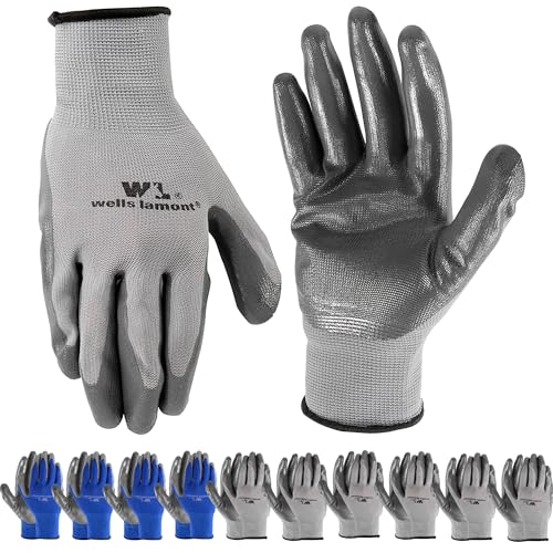 Wells Lamont 10-Pair Pack Nitrile Work Gloves |...