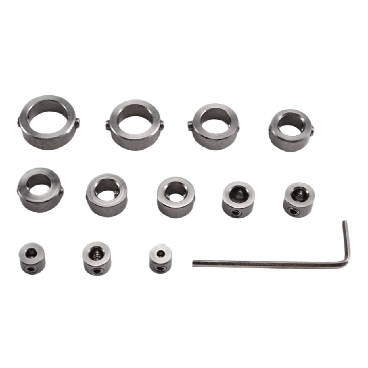 Bghyjkol Silver Drill Depth Stop 3-16Mm Drill Depth Stop Bit Collar Set Drilling Limit Ring