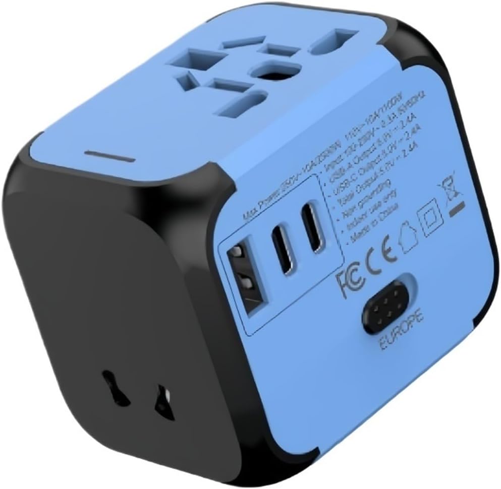Travel Adapter Charger, Multi-Plug Universal Power Outlet Converter, Portable Travel Plug(Black)