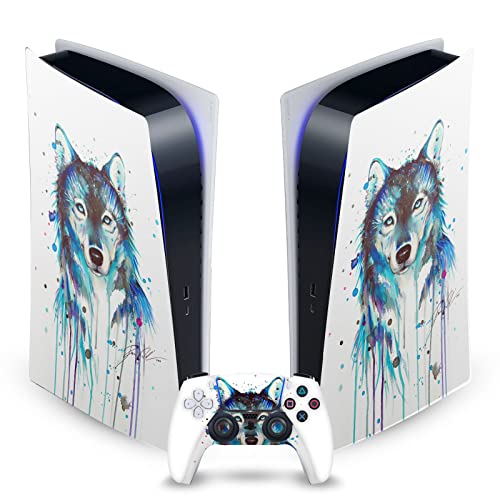 Skin PS5 Digital et manette autocollant vinyle Ice Wolf Pixie Cold par Head Case Designs