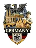 Kühlschrankmagnet Souvenir 3D Deutschland Motiv mit Wahrzeichen, Skyline & Adler – Reiseandenken, Mitbringsel & Geschenkidee aus Deutschland – Germany
