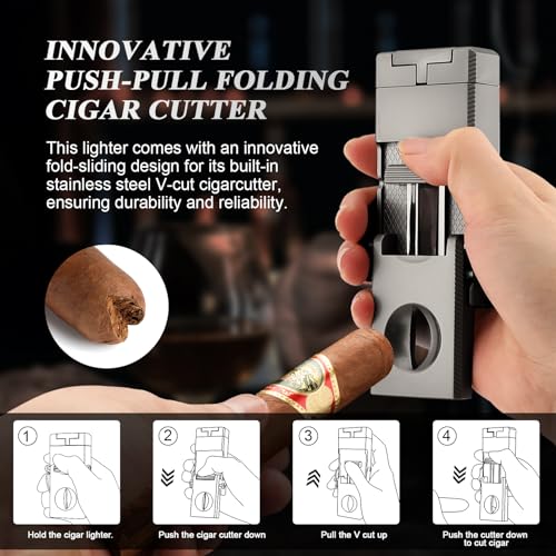 Encendedor para cigarros múltiple LIHTUN con cortador miniatura 3