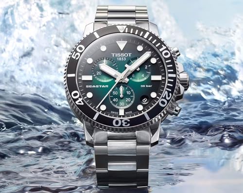 Image of Tissot Seastar Chronograph Quartz Green Dial Men's Watch T120.417.11.091.01