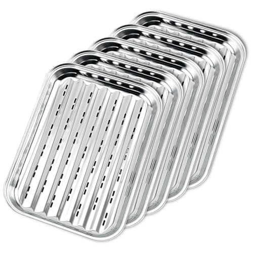STARVAST BBQ Grillschalen 5er Set - Edelstahl Grillkorb Gemüse - Grillschale Außenbereich - Zubehör Schale für Gemüse Fisch oder Fleisch - Grillpfanne Grillblech für u.a. Gasgrill