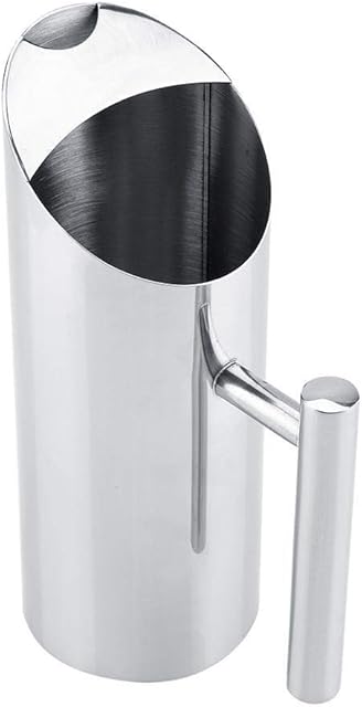 Stainless Steel Pitcher, Stainless Steel Water Jug with Ice Guard Cold Drinking Pitcher Home Hotel Serving Tool, for Iced Tea, Milk, Juice, Cold Fresh Drinks(Size : 1L)
