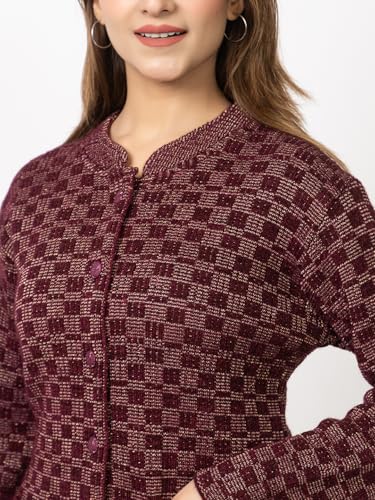 Image of TWENTY ME Winter Wear Casual Wear Acrylic Blend Button Closure and with Front Pockets Cardigans for Women's