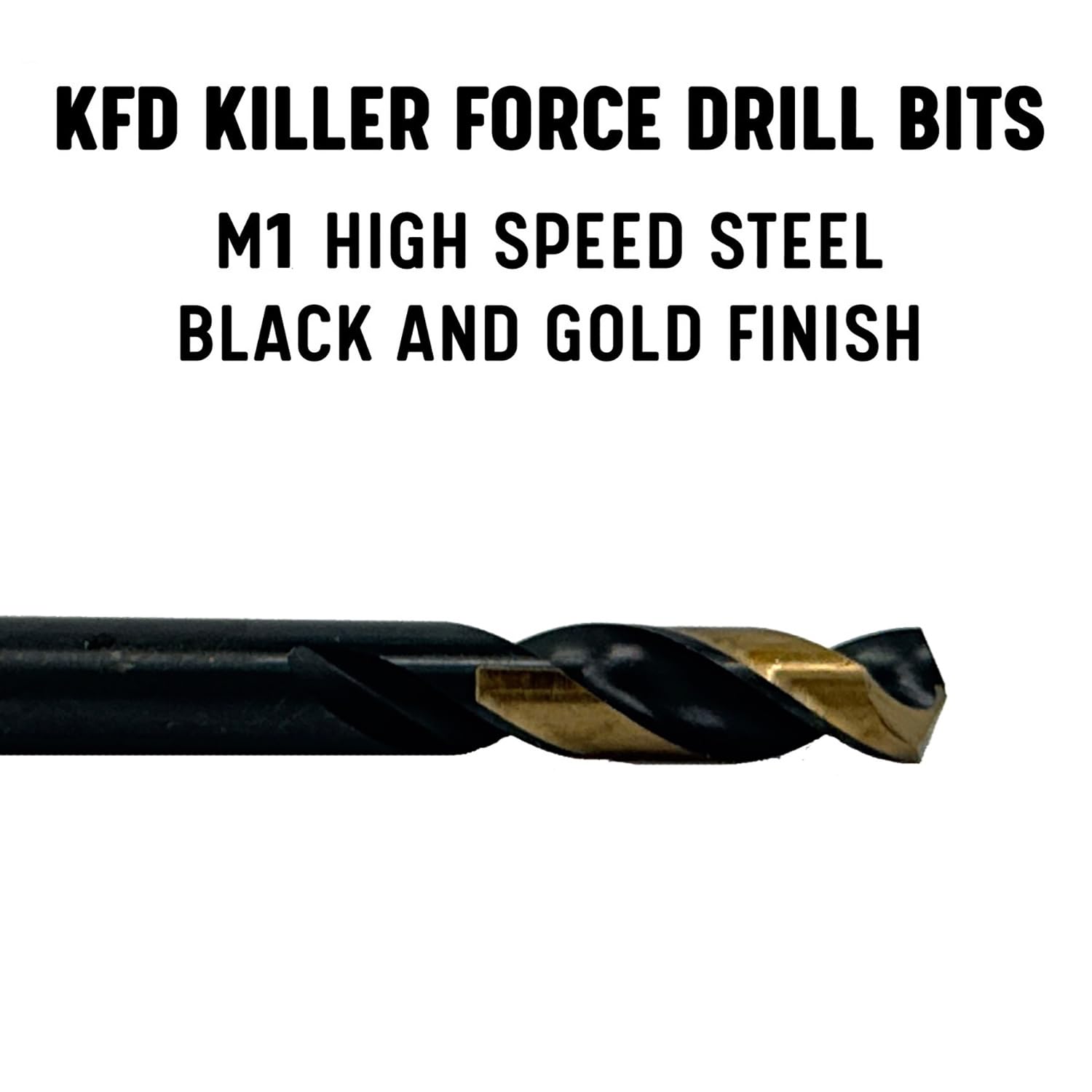 Drill America Juego de 29 brocas HSS de grado contratista negro y dorado (1/16 pulgadas - 1/2 pulgada x 64 partes), serie KFDST