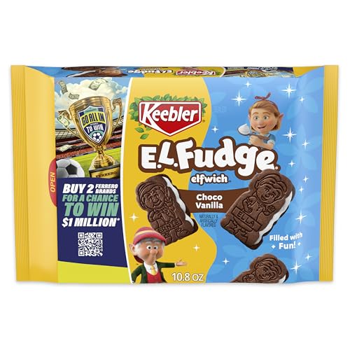 Keebler E.L. Fudge Elfwich Cookies, chocolate-y and vanilla flavor Sandwich Cookies, Fun Shaped...