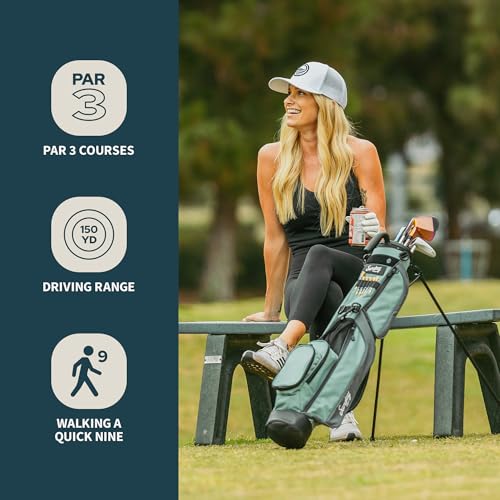 Image of Sunday Golf Loma Bag - Lightweight Golf Bag with Strap and Stand - Easy to Carry Pitch n Putt Golf Bag - Stand Bag for The Driving Range, Par 3 and Executive Courses, 31 Inches