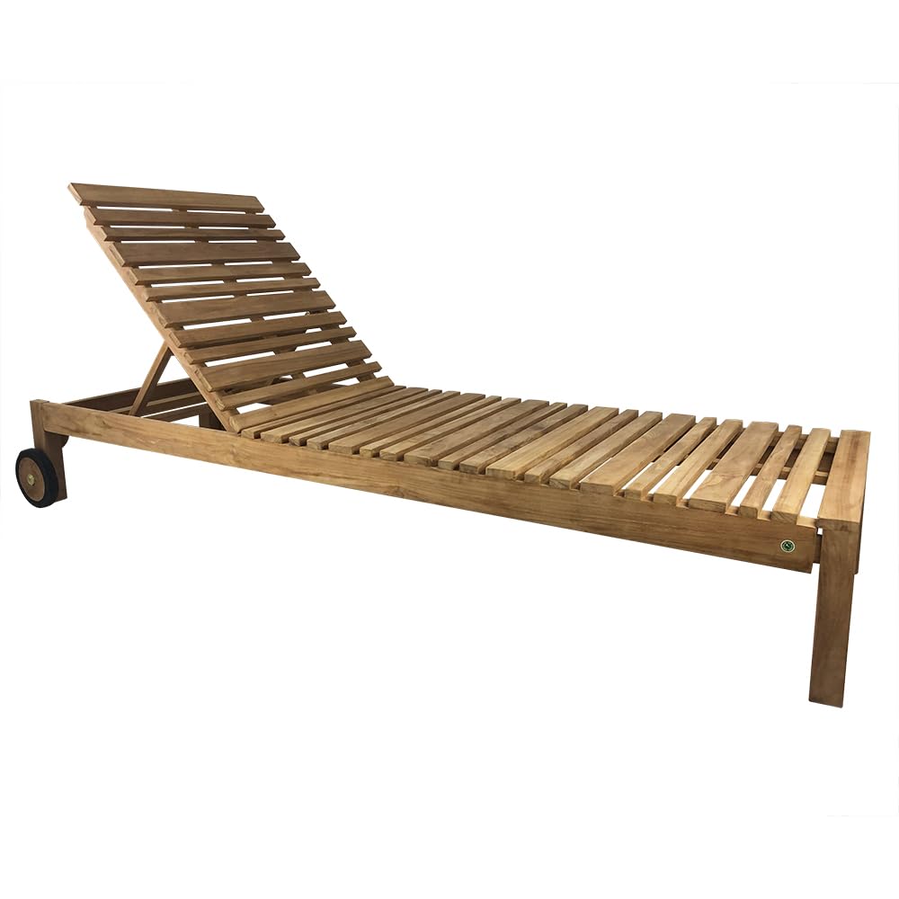 Lettino Prendisole con Schienale Regolabile in Legno Teak Elafonisi (Elafonisi)