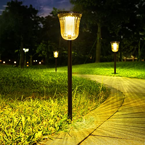 Solar Outdoor Lights,Landscape Pathway Lights Warm/White Switch 4-Pack,200LM High Lumen Solar Powered Garden Lights Brightest Waterproof LED Solar Walkway Yard Lights for Path Lawn Driveway (4 Pack) Solar Outdoor Lights,Landscape Pathway Lights Warm/White Switch 4-Pack,200LM High Lumen Solar Powered Garden Lights Brightest Waterproof LED Solar Walkway Yard Lights for Path Lawn Driveway (4 Pack)