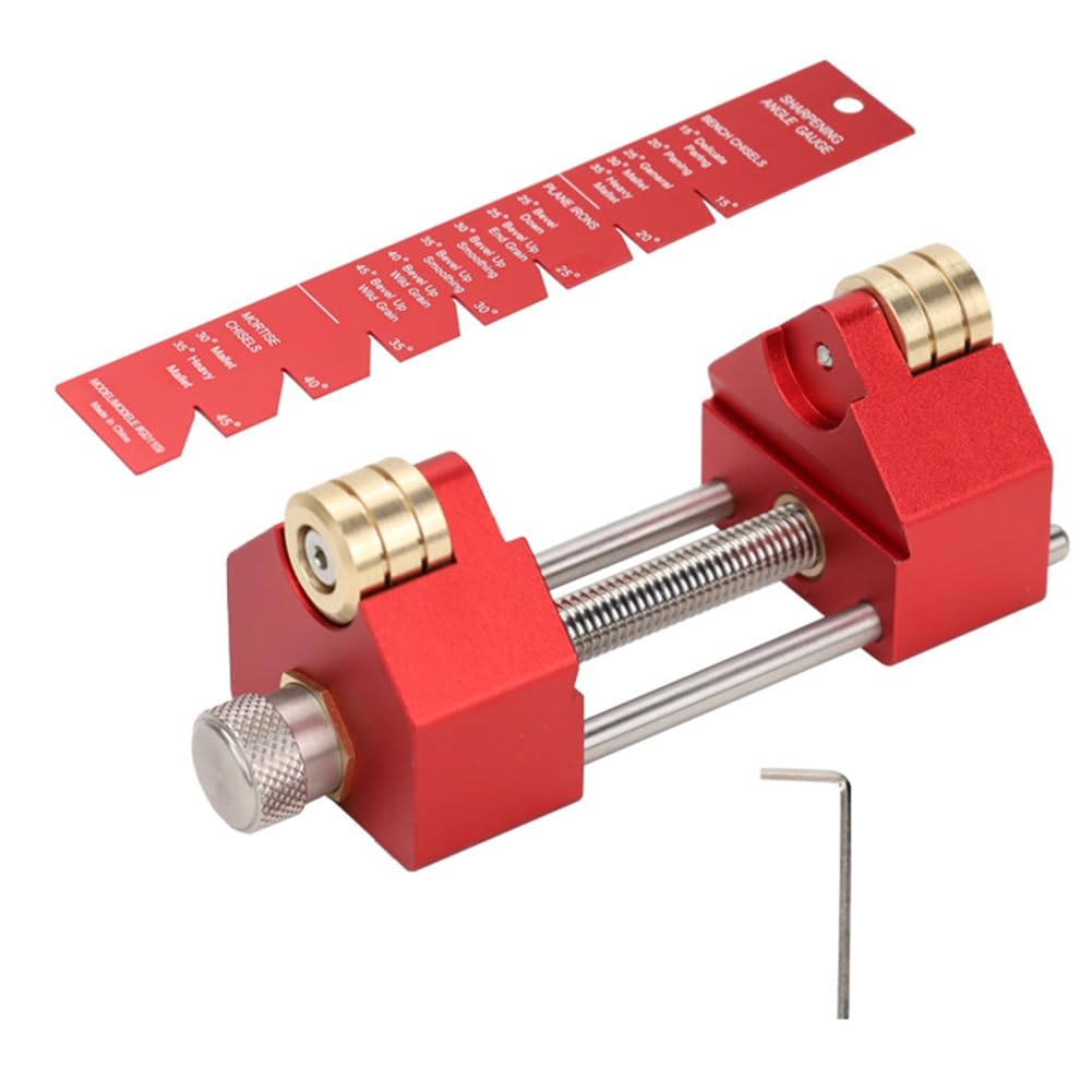 Fixation d'angle et jauge de précision pour guide d'affûtage rigide