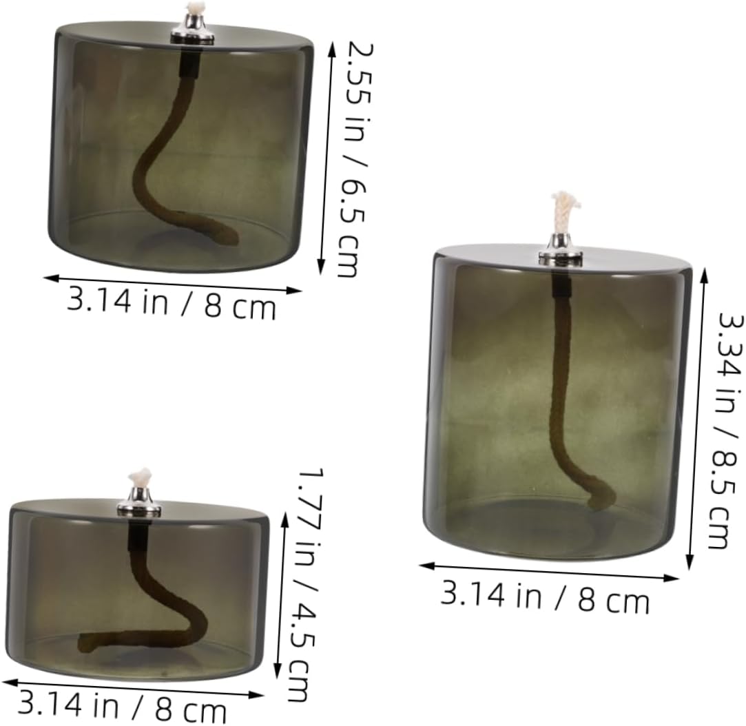 3pcs Vintage Glass Oil Lamp Set Creative Kerosene Lamp for Home Decor Decorative Desktop Lighting for Parties and Weddings Elegant Glass Candle Holder