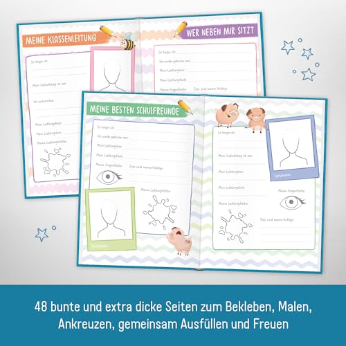 Endlich Schulkind! A5 Erinnerungsalbum zur Einschulung für Jungen by Häfft [Blau] Hardcover Einschulungsbuch Schulanfang, erster Schultag | Geschenk für die Schultüte | klimafreundlich & nachhaltig