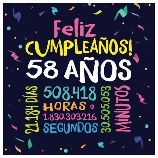 Feliz Cumpleaños - 58 Años: Un libro de visitas para fiesta de 58 cumpleaños – Decoración y regalos originales para hombres y mujeres - 58 años - ... para felicitaciones y fotos de los invitados