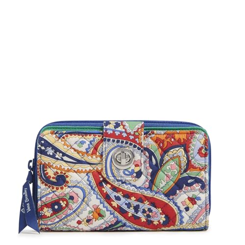 Image of Cotton Turnlock Wallet With Rfid Protection