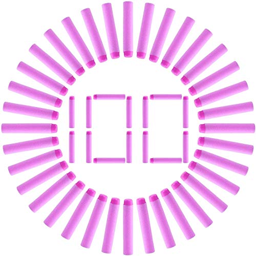 FenglinTech 100PCS Pink Darts Bullets for Nerf Rebelle / Nerf Modulus / Nerf N-Strike Elite / Nerf Zombie / Nerf Stryfe for Girls