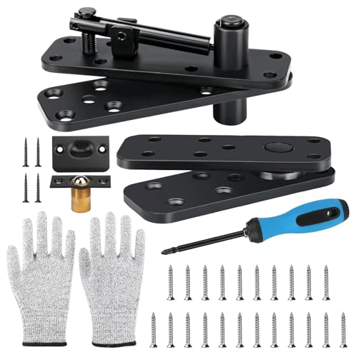 Ptazucv Heavy - Duty Hidden Door Hinge Kit,570Lbs Load-Bearing Thickened Solid Stainless Steel,Silent Operation,360° Rotation Pivot Hinge for Secret Doors Complete Installation Set