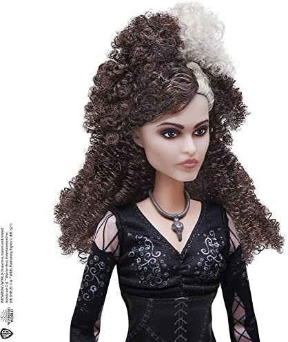 Harry Potter Bellatrix Lestrange Doll - Collectible Doll With Signature Black Dress, Necklace & Wand - Flexible Joints - 10" Tall - Gift for Kids 6+