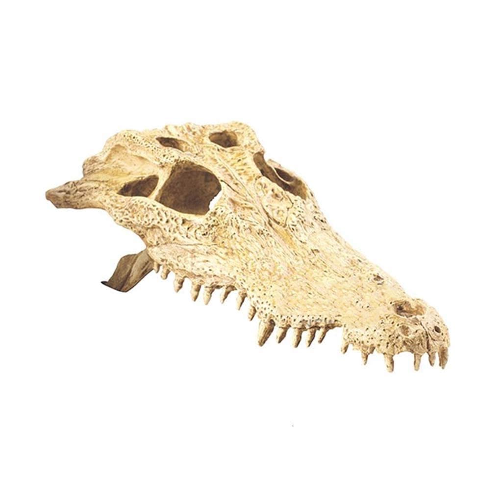 Escondite de reptiles con calavera de simulación, caja de cueva para reptiles, decoración de esquina de hábitat, escondites de camaleón, lagarto serpiente, accesorios para caja de reptiles, adornos