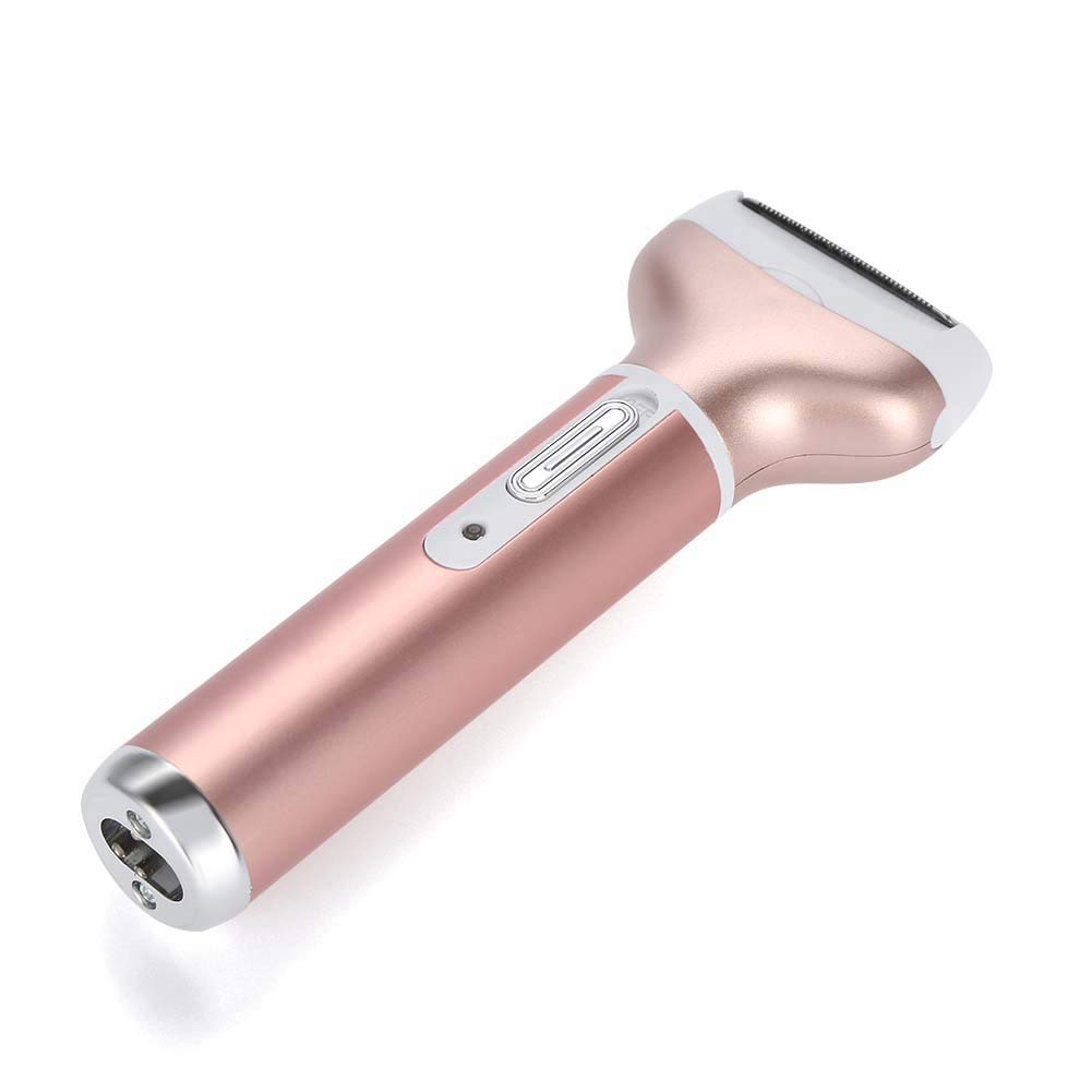 Rasoirs électriques pour Femmes, Rasoir électrique 4 en 1 pour Femmes, Tondeuse Bikini pour Femmes avec Têtes Rotatives pour Usage Facial et Nasal (Or Rose)