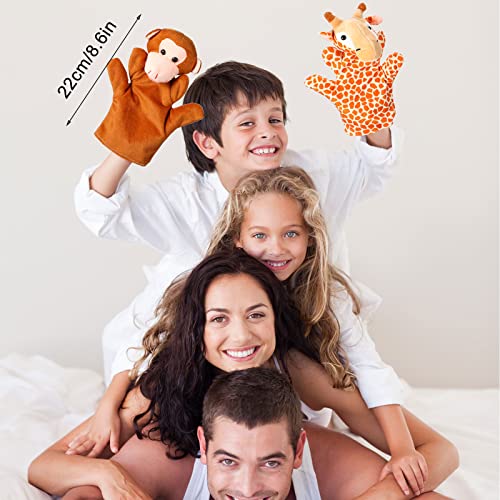 Hungdao HUNGDAO-PLUSH PUPPETS-01 12 Pieces Hand Puppet Zoo Animal Plush Puppets Cute Animal Hand Puppets Plush Pretend Toys Educational Toys thumb #2
