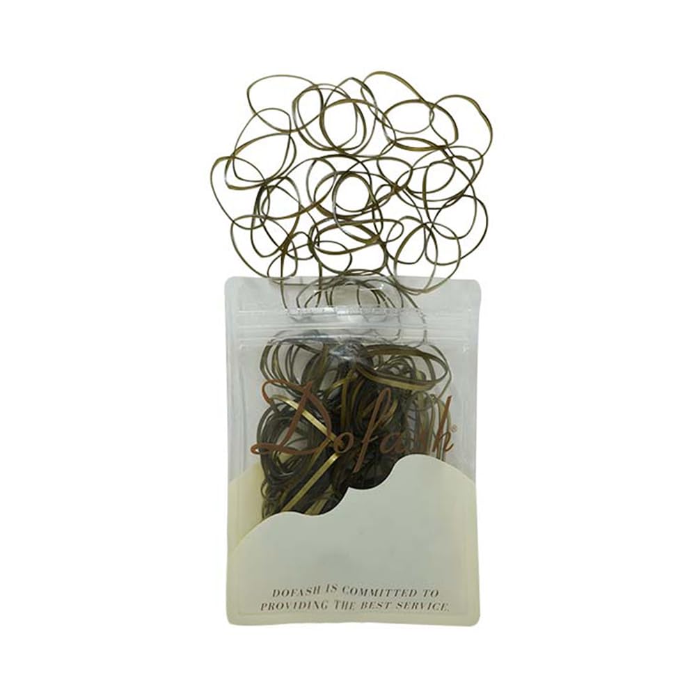 Dofash 2 * 75MM Snag-free Elastic Hair Ties - Rubber Bands for Women's Hair - 150pcs (Blonde), Brown 1, 1 count (Pack of 150)