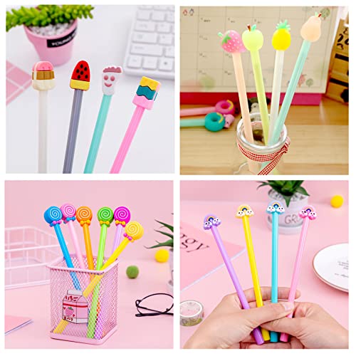 128 bolígrafos gel negro estilo kawaii surtido miniatura 5