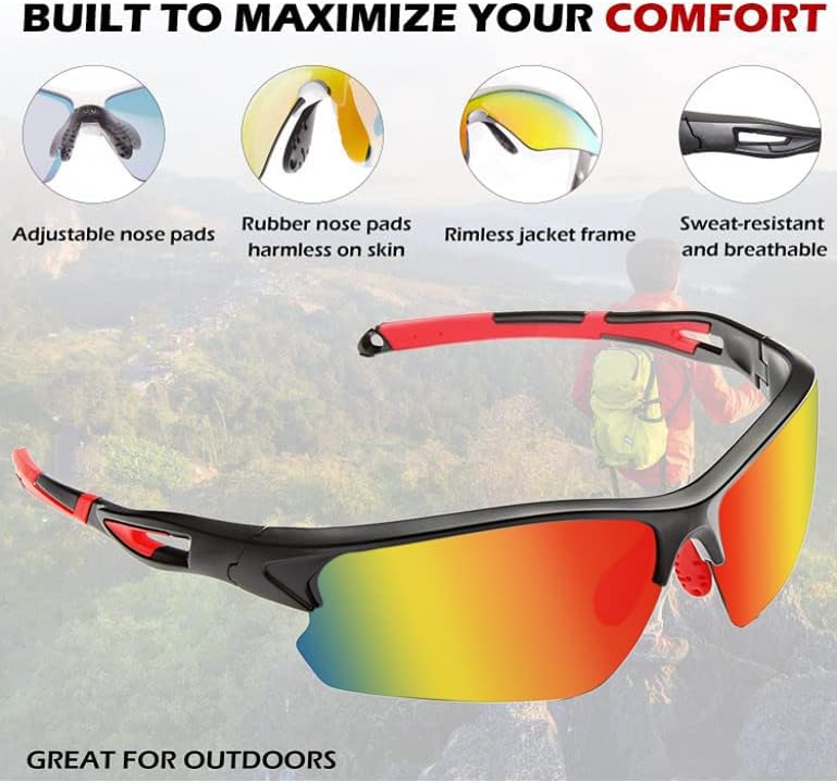 Miniatura 4 de POLARS DESIGN Gafas de sol fotocrómicas polarizadas para deportes al aire libre para hombres y mujeres TR90 marco protección UV para pesca correr