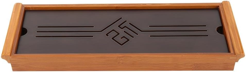 Tea Tray Drainage Type Cup Plate Traditional Chinese Serving Tray Kung Fu Tea Accessory 14.96 x 5.28 x 1.49inch