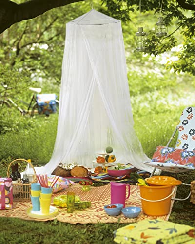 Aoresac Mosquito Net Bed Canopy For Girls, Elegant Canopy Bed Curtains From Ceiling, Easy To Install, Dome Mosquito Netting For Single To Adult Size Beds, Home & Camping Use, White #TOP3