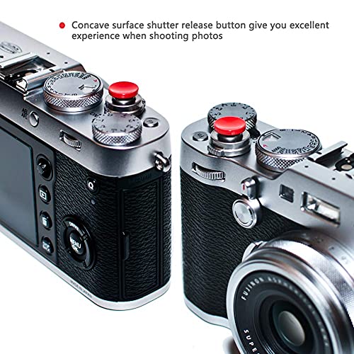 VKO Red Metal Soft Shutter Release Button,Delicate Camera Shutter Button 11mm Concave Surface(2 Pack)