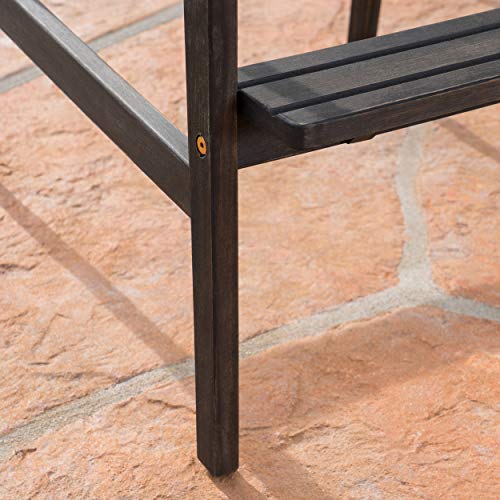 Christopher Knight Home Malibu Outdoor Acacia Wood Adirondack Barstools, 4-Pcs Set, Dark Grey #TOP5
