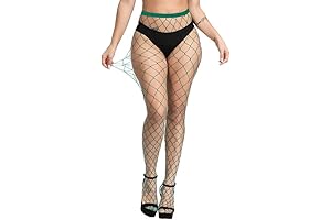 Soft & Stretchy Poison Ivy Patterned Fishnets Garter Thigh High Stockings