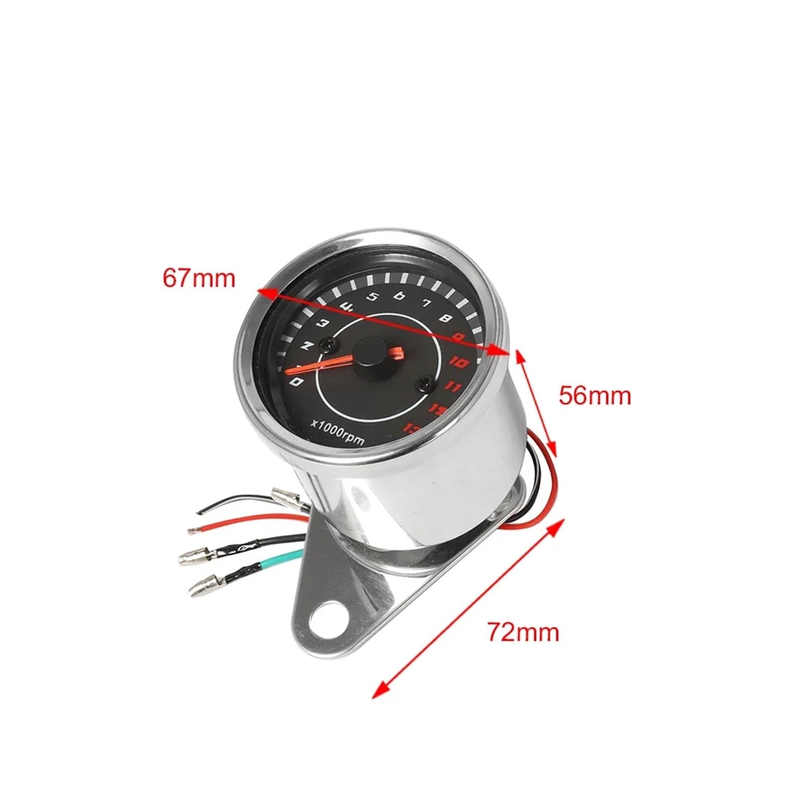 Contagiri universale per moto DC 12V, contagiri elettronico, tachimetro, indicatore retroilluminato a LED, 13000 giri/min. Indicatore