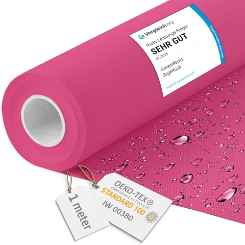 DreamRoots Tissu imperméable extérieur au metre 160 cm Largeur - Toile exterieure impermeable 100% de polyester 600D 220g/m - Tissus au metre ameublement...